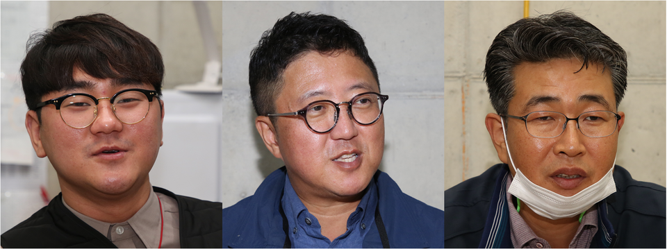 (왼쪽부터) LH 송영준 감독관, 한진중공업 유기석 공무팀장, 해원산업 라덕환 소장.